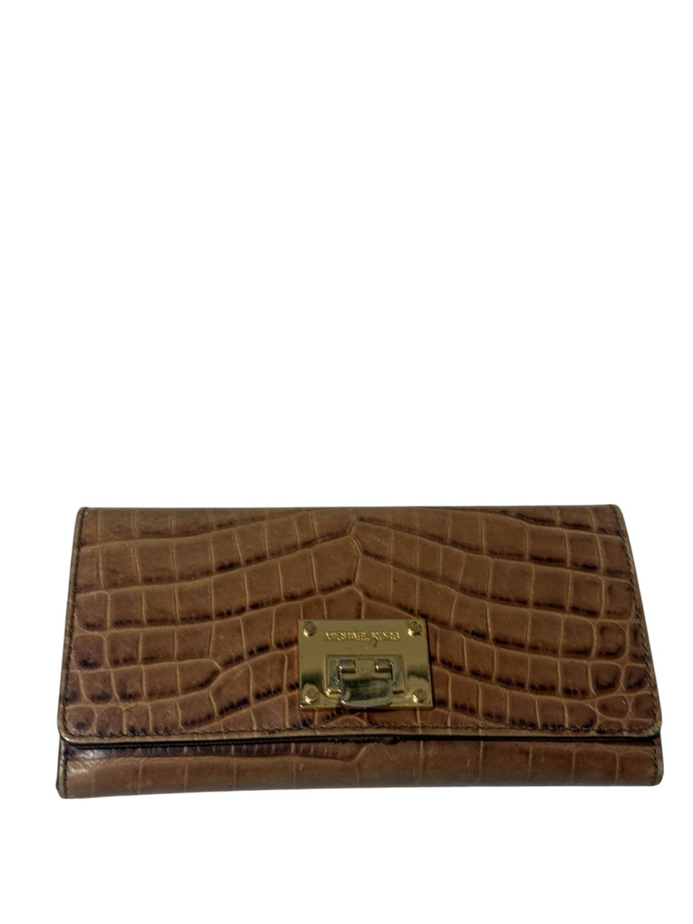 Michael Kors Brown Croc-Embossed Leather Wallet in good condition - Picture 4 of 16